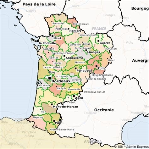 carte Nouvelle Aquitaine